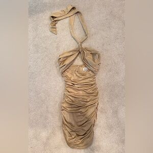 Gold/ Tan Halter Dress